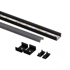 Perfil de Aluminio Black Para Tiras Led Bajo Mesada 1707 